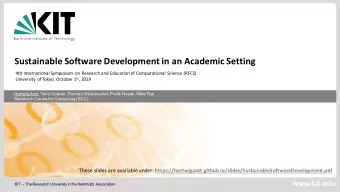 Sustainable Software Development in an Academic Setting  4th International Symposium on Research