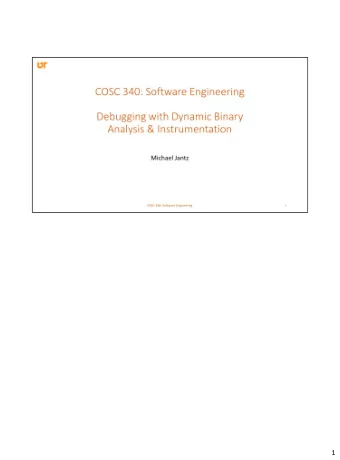 1 Programmers often use analysis tools to improve program quality. These are just tools  to