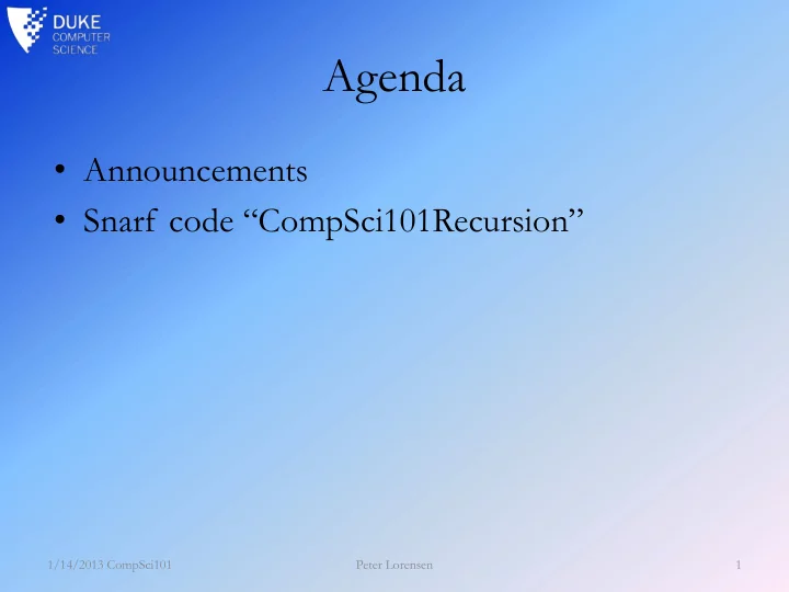 agenda