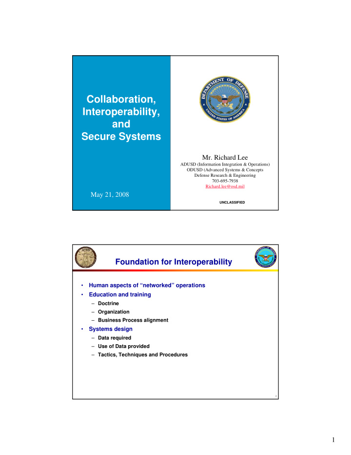 collaboration interoperability and secure systems