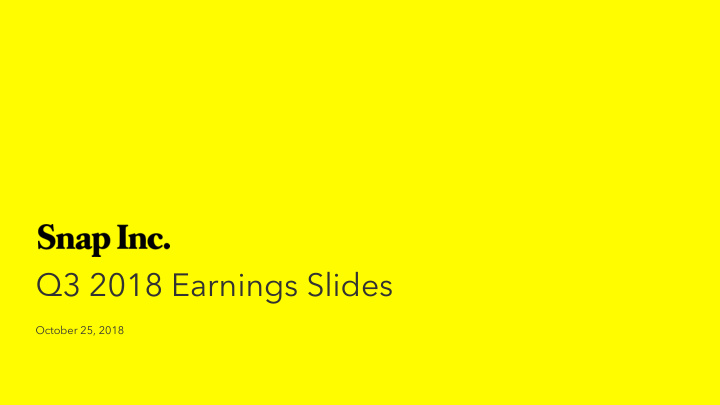 q3 2018 earnings slides
