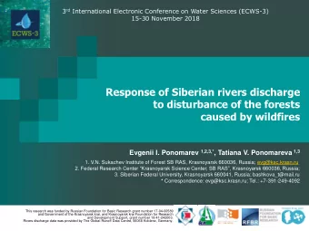 to disturbance of the forests  caused by wildfires Evgenii I. Ponomarev 1,2,3,* , Tatiana V.