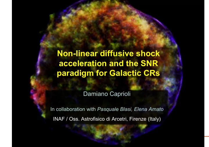 non linear diffusive shock acceleration and the snr