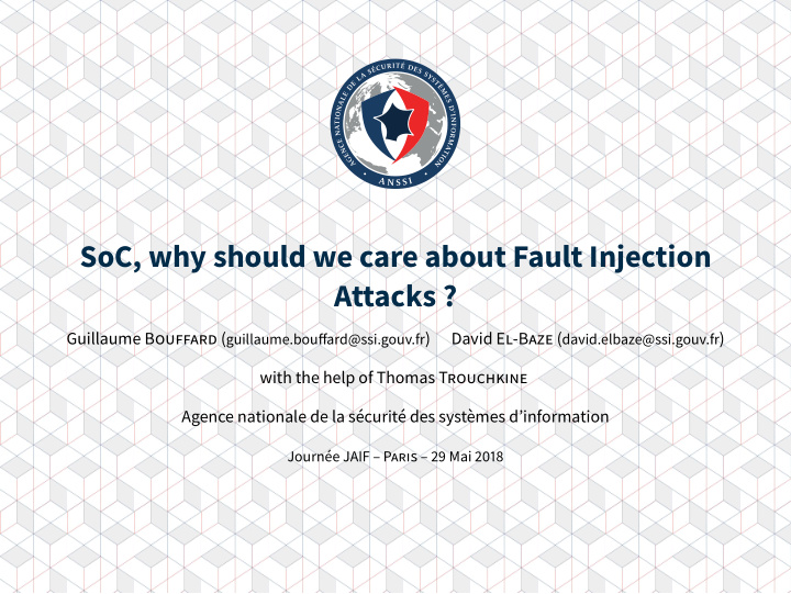 soc why should we care about fault injection attacks