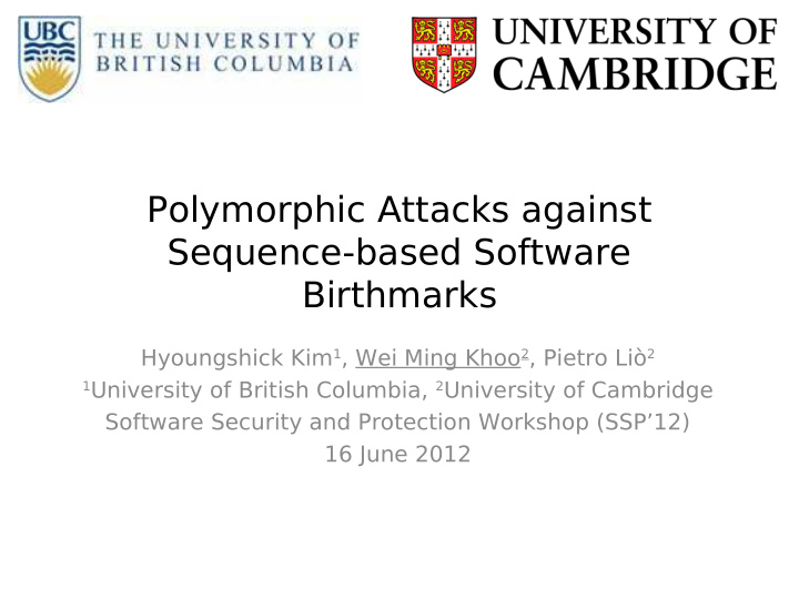 polymorphic attacks against sequence based software