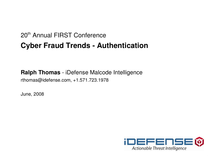 cyber fraud trends authentication