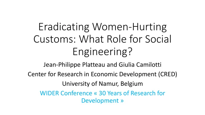 eradicating women hurting