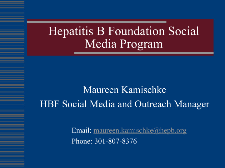 hepatitis b foundation social media program