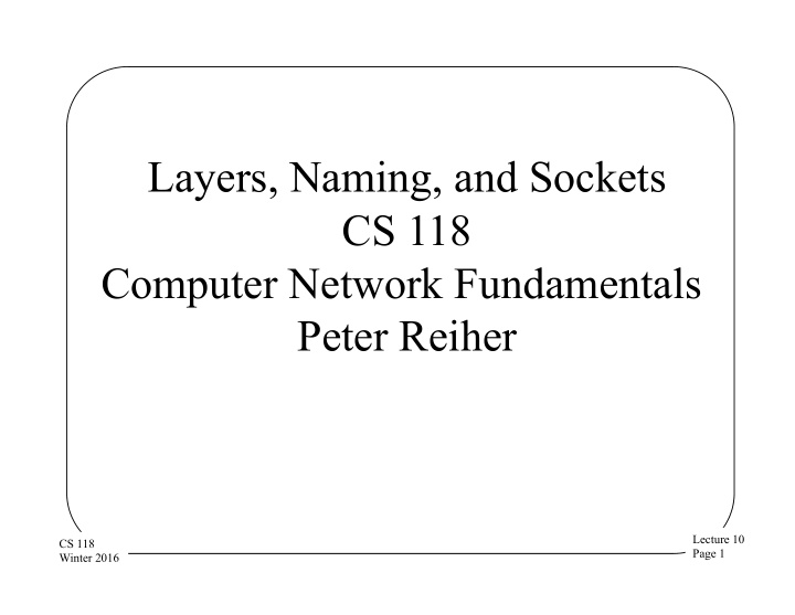 layers naming and sockets cs 118 computer network
