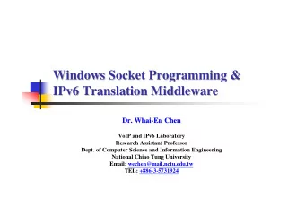 Windows Socket Programming &amp;  Windows Socket Programming &amp;  IPv6 Translation Middleware