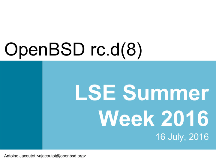 lse summer week 2016