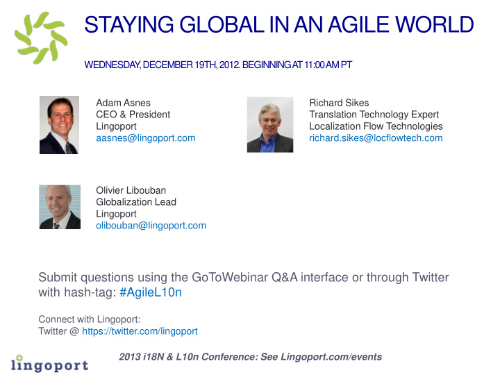 staying global in an agile world