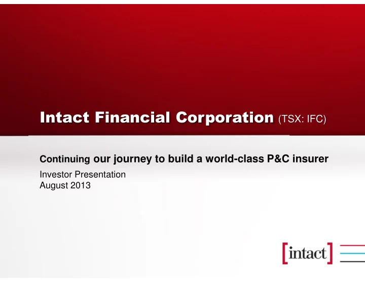 tsx ifc continuing our journey to build a world class p