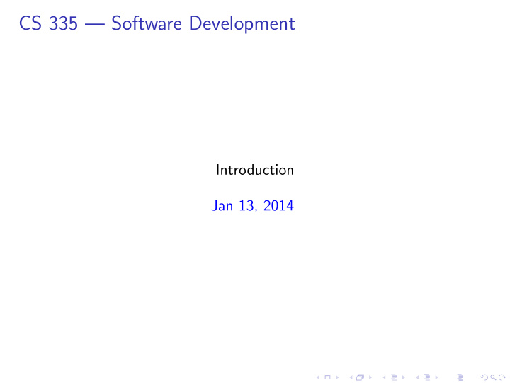 cs 335 software development