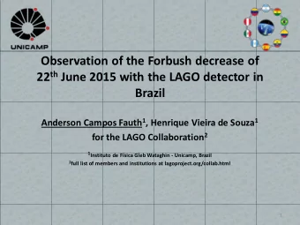 Observation of the Forbush decrease of 22 th June 2015 with the LAGO detector in Brazil Anderson