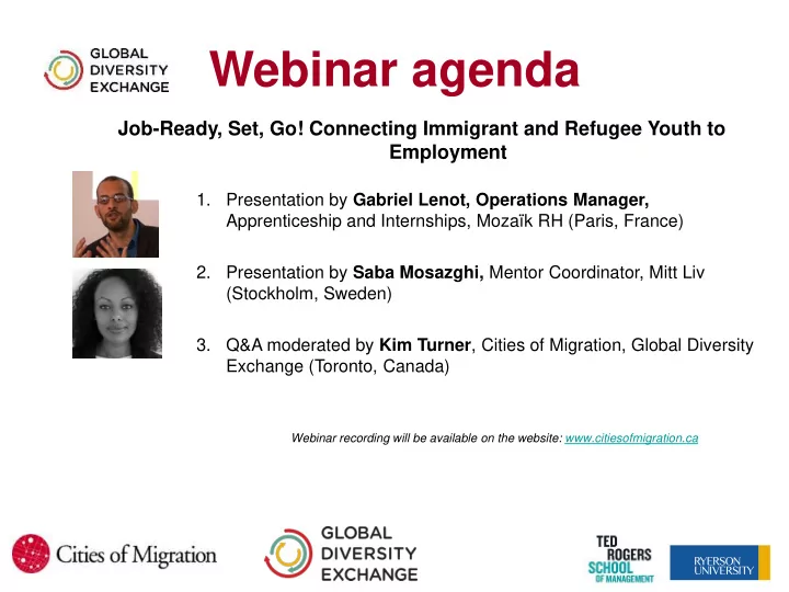 webinar agenda