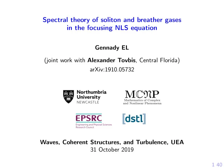 spectral theory of soliton and breather gases in the