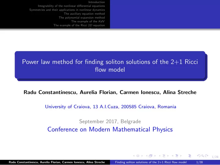 power law method for finding soliton solutions of the 2 1