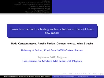 Power law method for finding soliton solutions of the 2+1 Ricci  flow model  Radu Constantinescu,