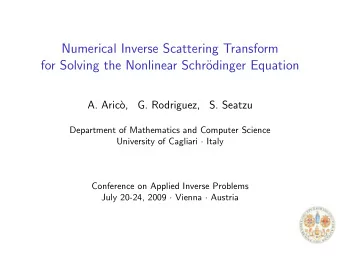 Numerical Inverse Scattering Transform  for Solving the Nonlinear Schr  odinger Equation  A.