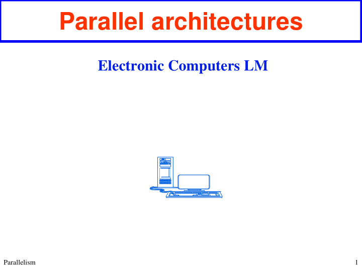 parallel architectures