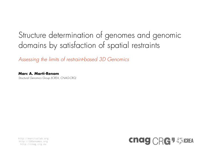 structure determination of genomes and genomic domains by