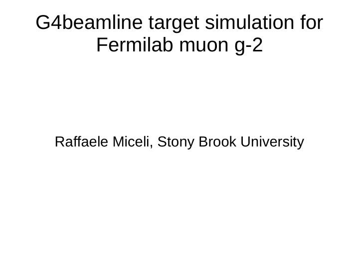 g4beamline target simulation for fermilab muon g 2