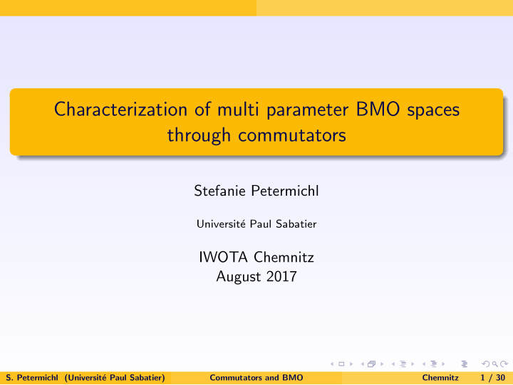 characterization of multi parameter bmo spaces through