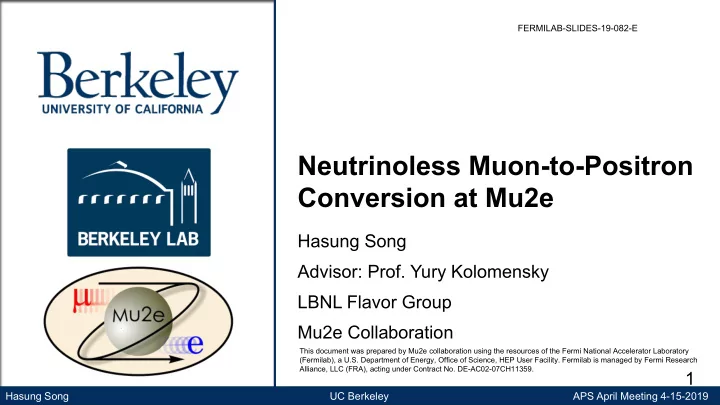 conversion at mu2e