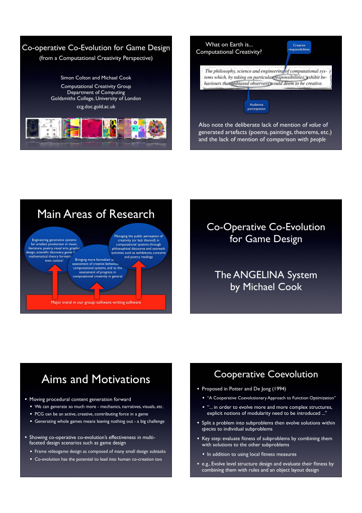 main areas of research