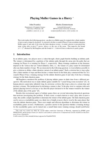 2  J. Fearnley &amp; M. Zimmermann  results in the average (although not in the worst case) than