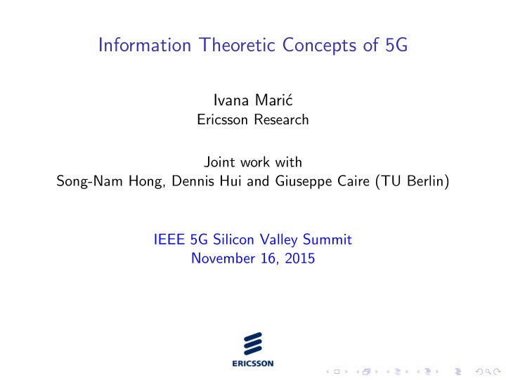 information theoretic concepts of 5g