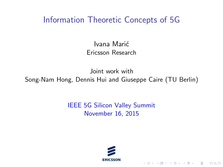 information theoretic concepts of 5g