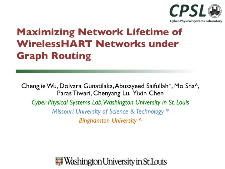 maximizing network lifetime of wirelesshart networks