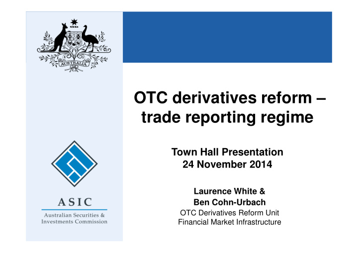 otc derivatives reform trade reporting regime