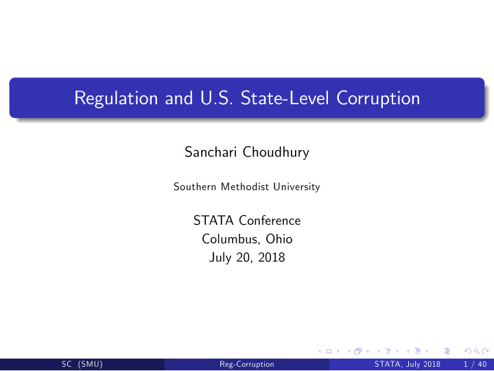 regulation and u s state level corruption