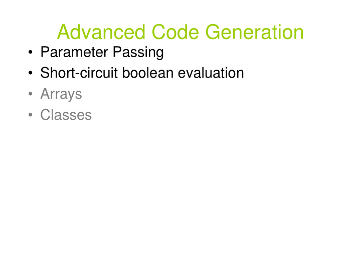 advanced code generation