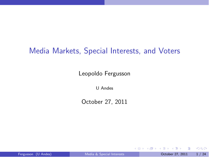 media markets special interests and voters