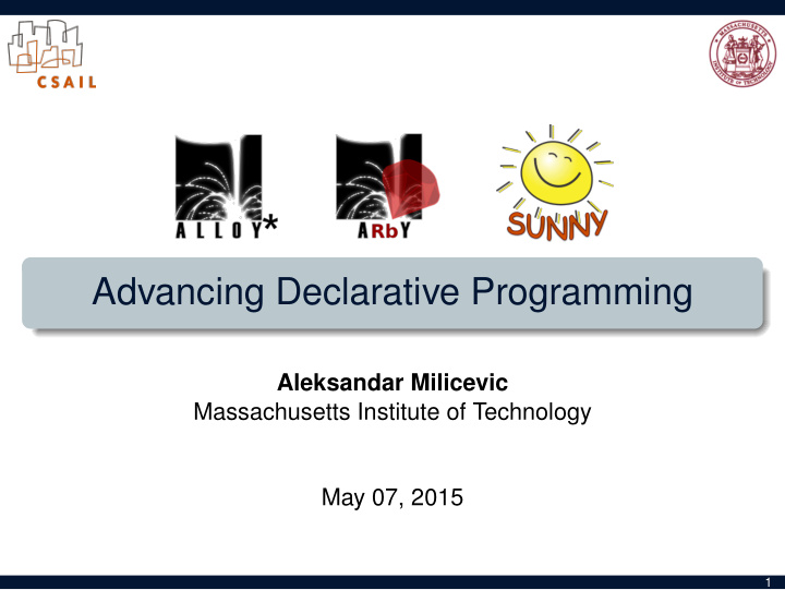 advancing declarative programming