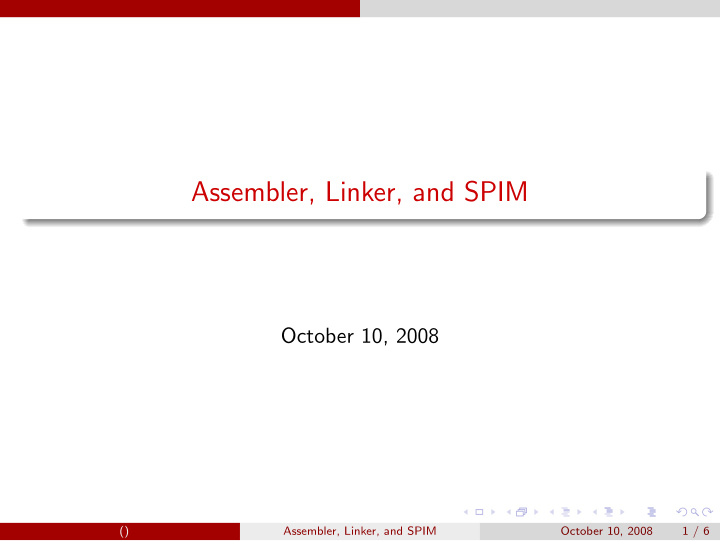 assembler linker and spim