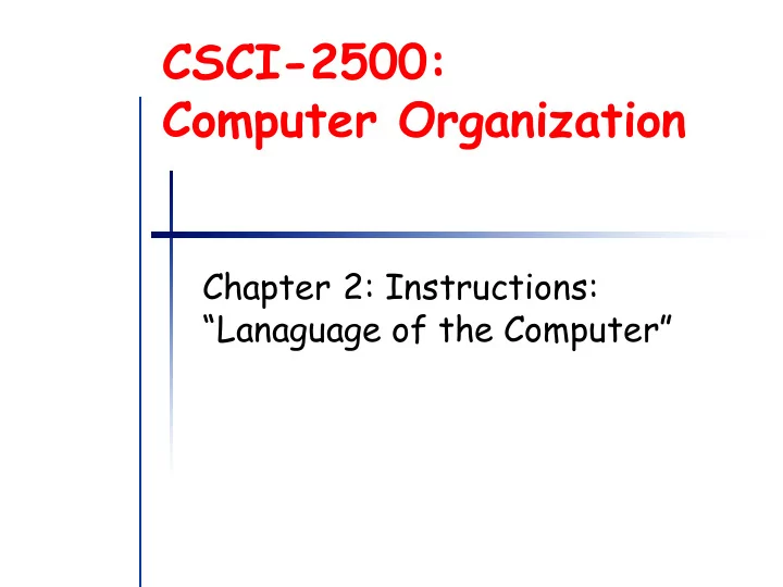 csci 2500 computer organization