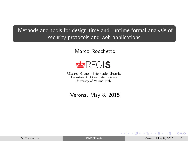 methods and tools for design time and runtime formal