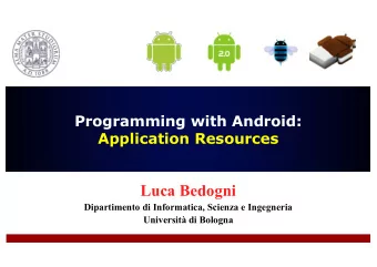 Luca Bedogni  Dipartimento di Informatica, Scienza e Ingegneria  Universit di Bologna  Outline