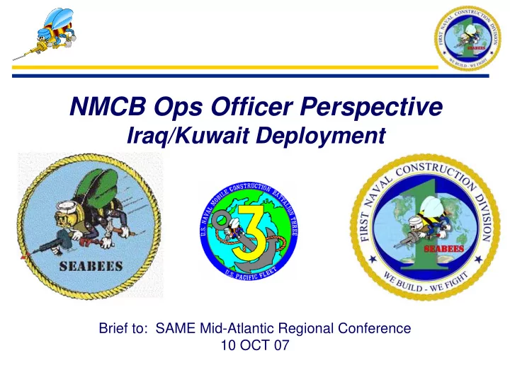 nmcb ops officer perspective
