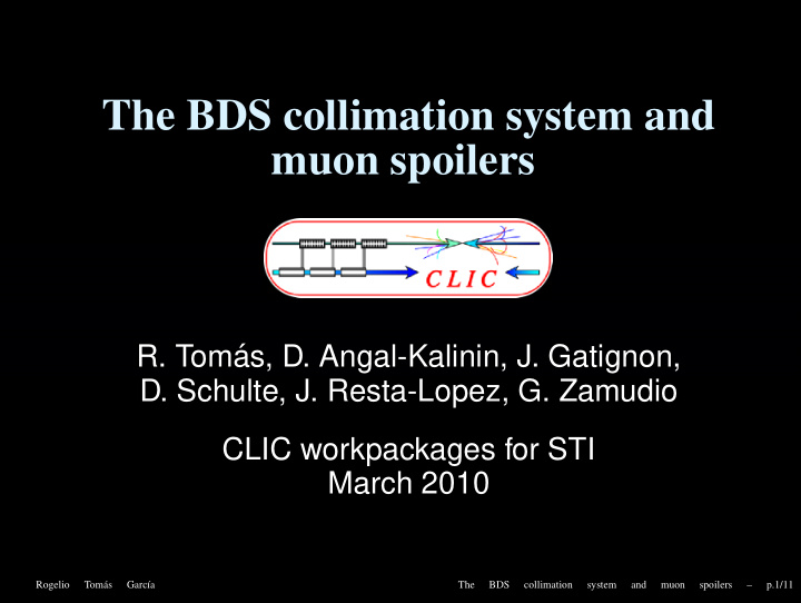 the bds collimation system and muon spoilers