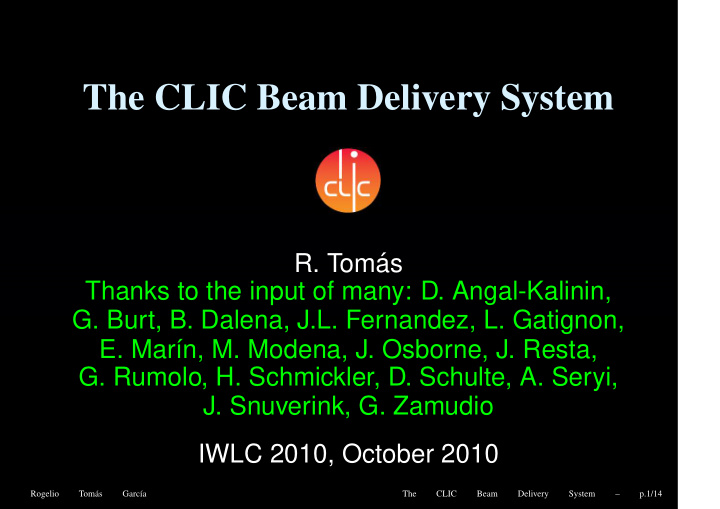 the clic beam delivery system