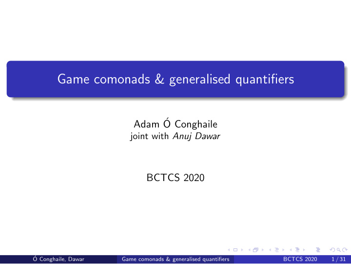 game comonads generalised quantifiers