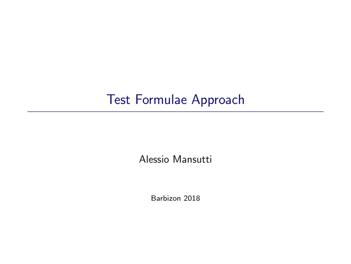 test formulae approach