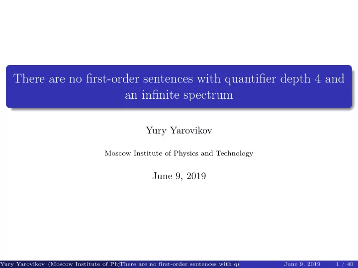 there are no first order sentences with quantifier depth