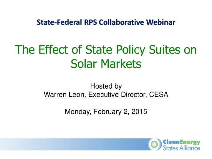 the effect of state policy suites on solar markets